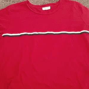 Heart and hips,Red with dark blue white and red stripes size Large in womens
